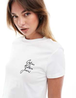 Calvin Klein Jeans Est.1978 Script Logo Baby T-shirt In White