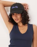 [Calvin Klein Jeans] Calvin Klein Jeans script logo cap in black and lilac One Size Black