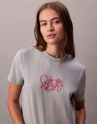 Calvin Klein Jeans Est.1978 Script T-shirt In Gray