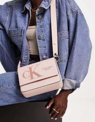 Calvin Klein Collection Cherry Sculpted Monogram Crossbody Bag w/ Signature  Flap at FORZIERI