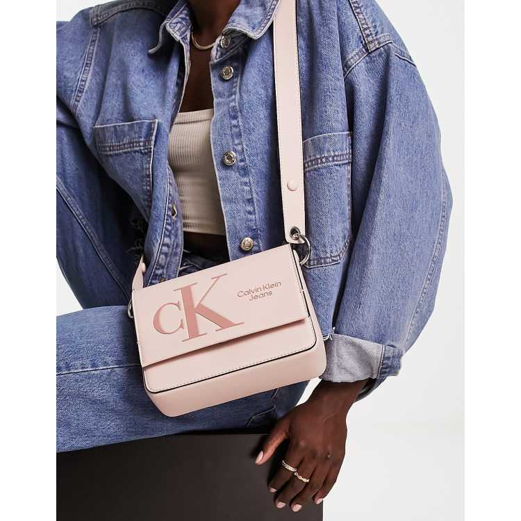 Calvin Klein Jeans sculpted crossbody bag in light pink