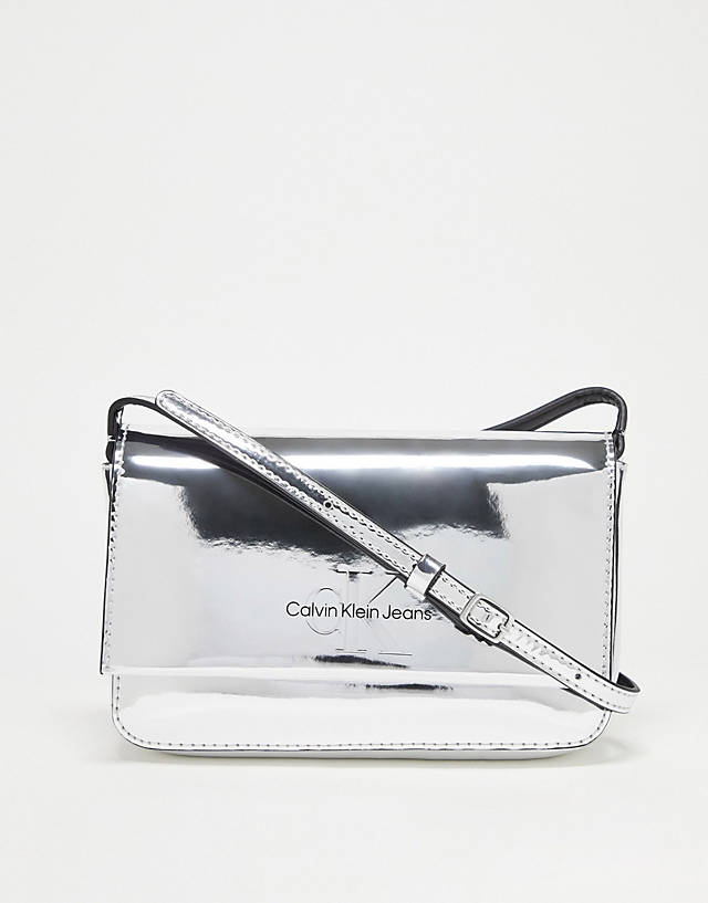Calvin Klein Jeans - sculpted phone case purse in silver
