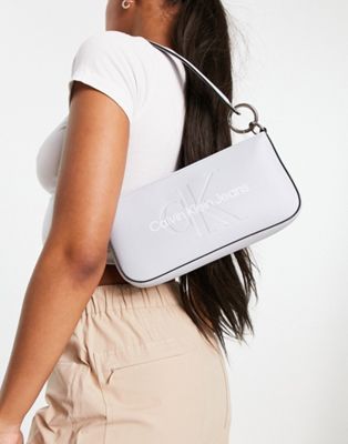 Calvin Klein Convertible Shoulder Bag Beige Grey Women One Size