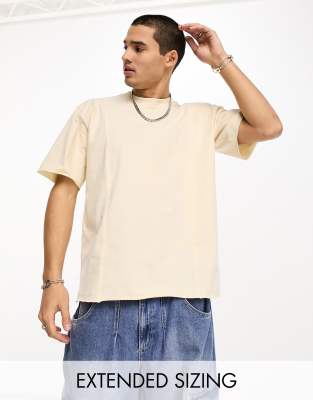 Calvin Klein Jeans seaming t-shirt in beige - exclusive to ASOS - ASOS Price Checker