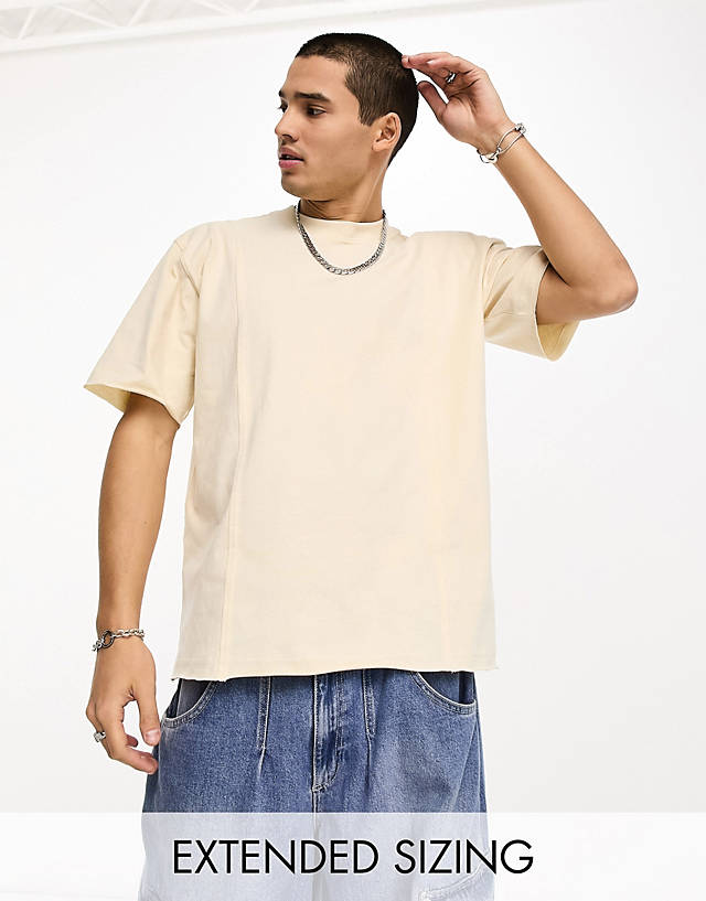 Calvin Klein Jeans - seaming t-shirt in beige - exclusive to asos