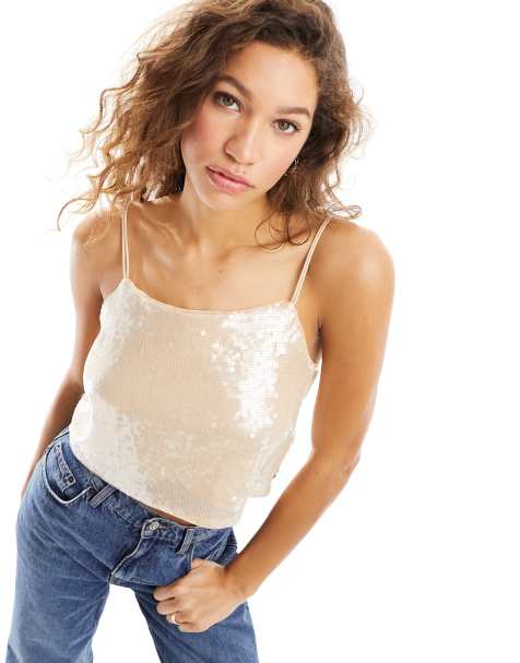 Embellished Cream Cami Top | Liquorish | SilkFred