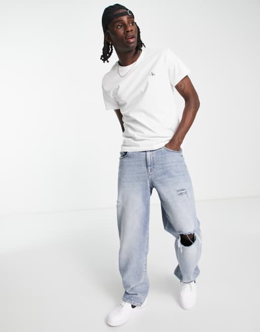 Calvin Klein Jeans - Set van 2 T-shirts met logo in zwart en wit, 4 van 4