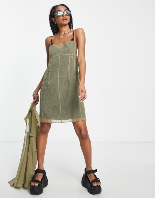 Calvin klein sale olive green dress