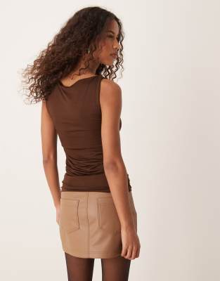 トップス enof sheer cotton flip top brown 06202-0416_1_e00b13c4-0111-