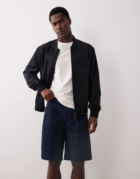 Calvin Klein Jeans - Short chino 9 pouces à pinces - Bleu marine - view 1
