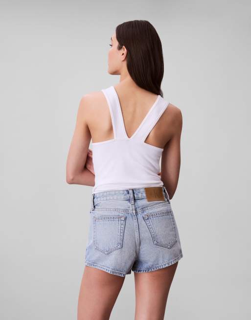 Calvin Klein Jeans - Short court en jean - Bleu clair délavé, 2 de 4