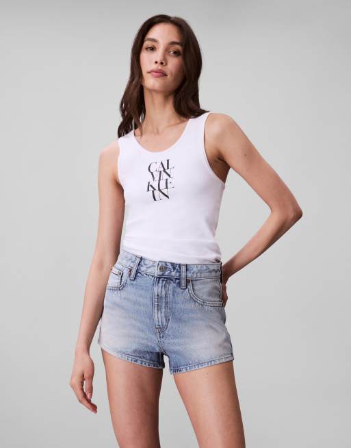 Calvin Klein Jeans - Short court en jean - Bleu clair délavé, 4 de 4
