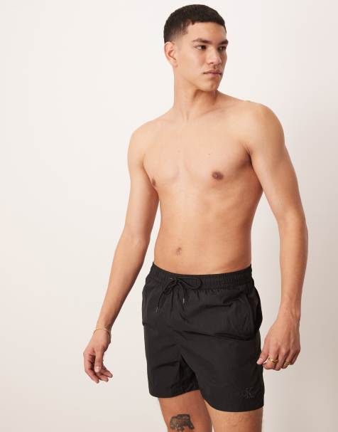 Calvin Klein Jeans - Short de bain mi-long avec cordon de serrage en nylon doux CK - Noir Pvh - view 1