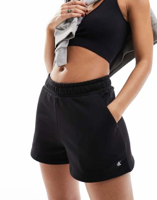 Calvin Klein Jeans - Short de jogging en coton éponge - Noir