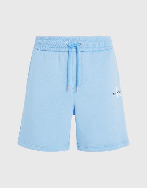 Calvin Klein Jeans - Short de jogging en polaire avec logo monogramme - Bleu cendré, 4 de 5