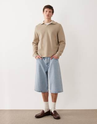 Calvin Klein Jeans - Short décontracté long en jean - Bleu clair délavé