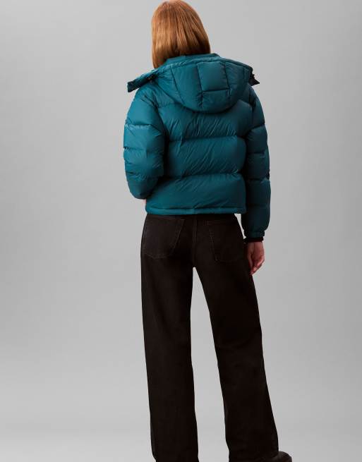 Calvin Klein Jeans Short down puffer jacket in maya blue, 7 of 7