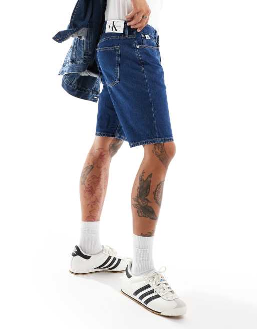 Calvin Klein Jeans - Short en jean coupe classique - Bleu foncé délavé, 3 de 5