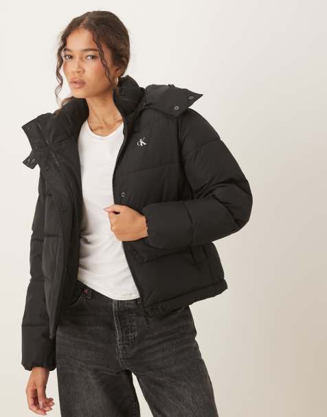 Calvin Klein Jeans short essential puffer jacket in black - view 1