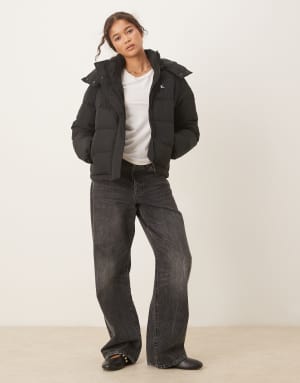 Calvin Klein Jeans short essential puffer jacket in black