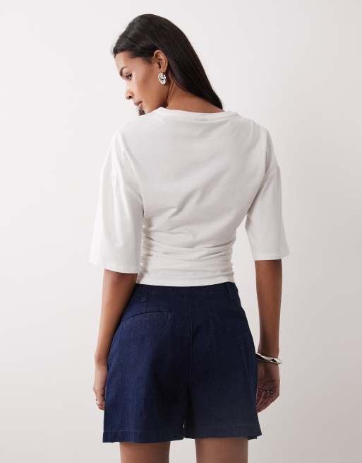 Calvin Klein Jeans - Short plissé - Bleu foncé délavé, 5 de 5