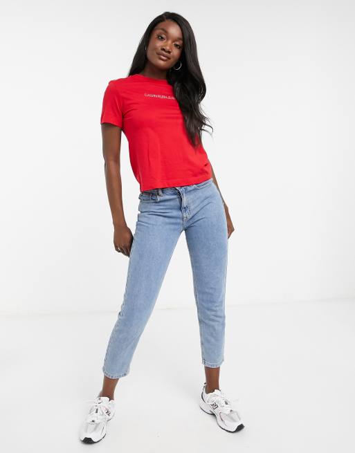 Calvin klein red jeans sale