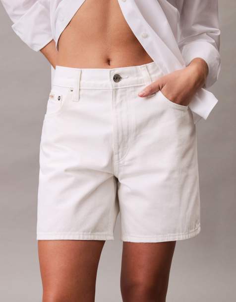 Calvin Klein Jeans – Signature 90s – Białe jeansowe szorty - view 1