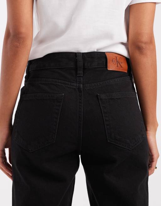 Calvin Klein Jeans signature 90s straight jeans in soft black, 4 of 5