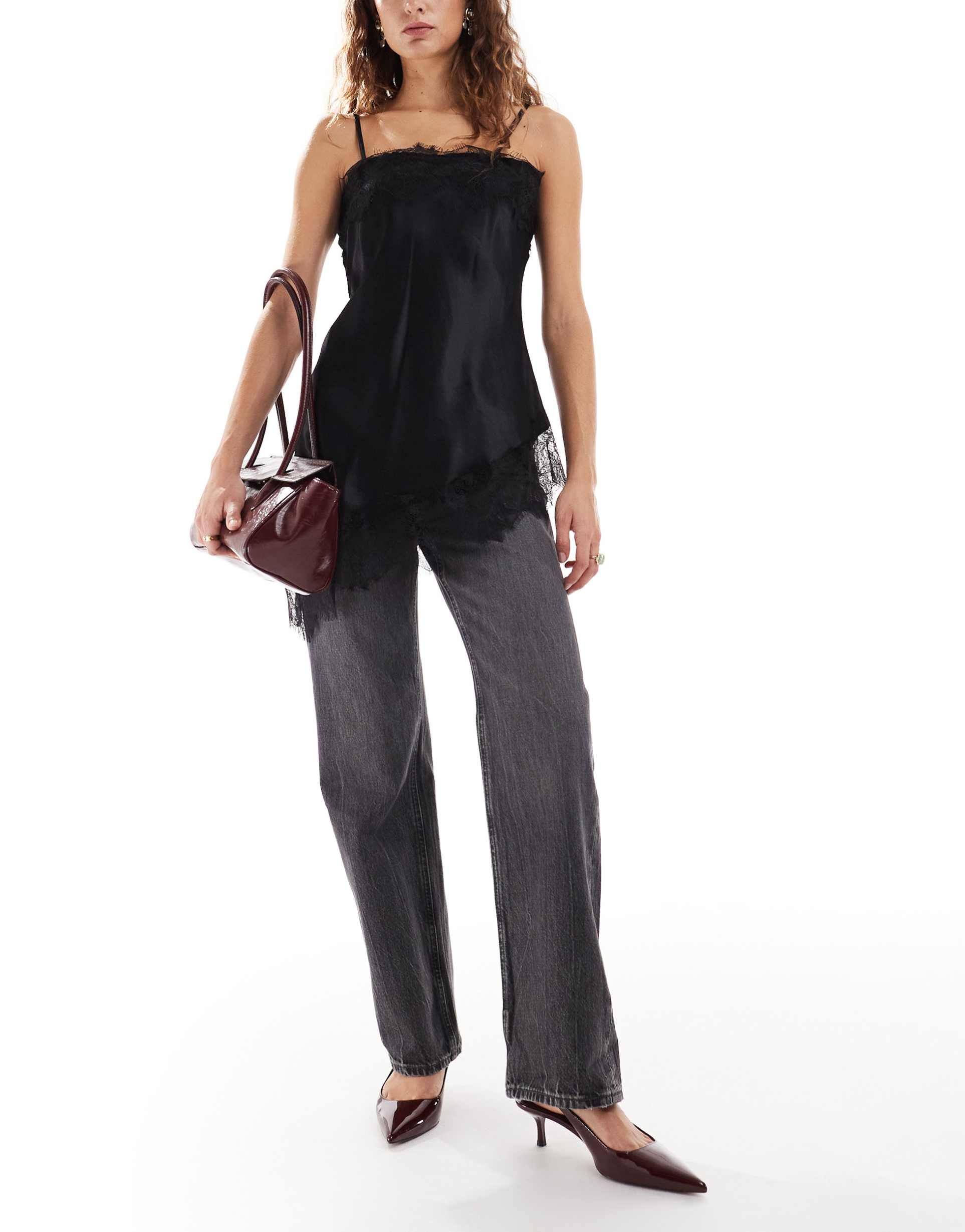 calvin klein jeans signature 90s straight jeans in washed black