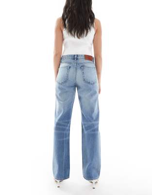 Calvin Klein Jeans Est.1978 Signature 90s Straight Leg Jeans In Blue