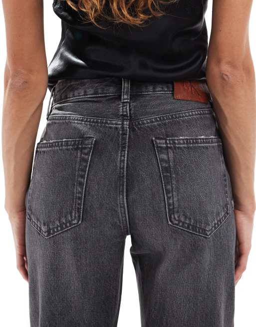 Calvin Klein Jeans - Signature - Forvaskede sorte 90'er jeans med lige ben, 4 af 5