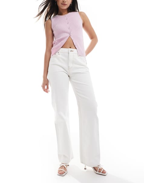 Calvin Klein Jeans - Signature - Rechte jeans in jaren 90-stijl in wit met wassing - view 1