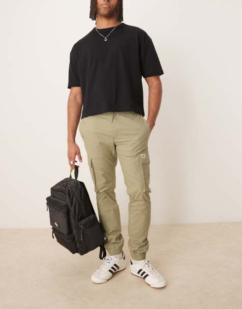 Calvin Klein Jeans - Skinny cargobroek in beige met wassing - view 1