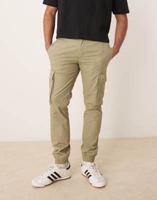 Calvin Klein Jeans Est.1978 Skinny Washed Cargo Pants In Neutral