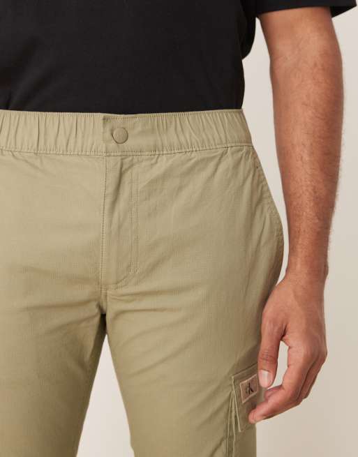 Calvin Klein Jeans skinny washed cargo pants in beige | ASOS