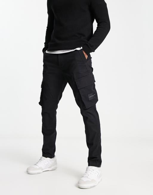 Chinese kool Algemeen advocaat Calvin Klein Jeans skinny washed cargo pants in black | ASOS