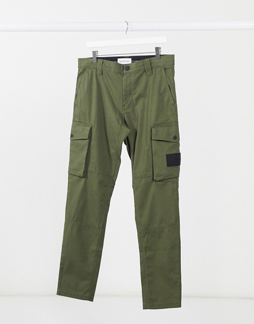 Calvin Klein Jeans skinny washed cargo trousers in khaki