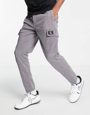 river island washed cargos in grey