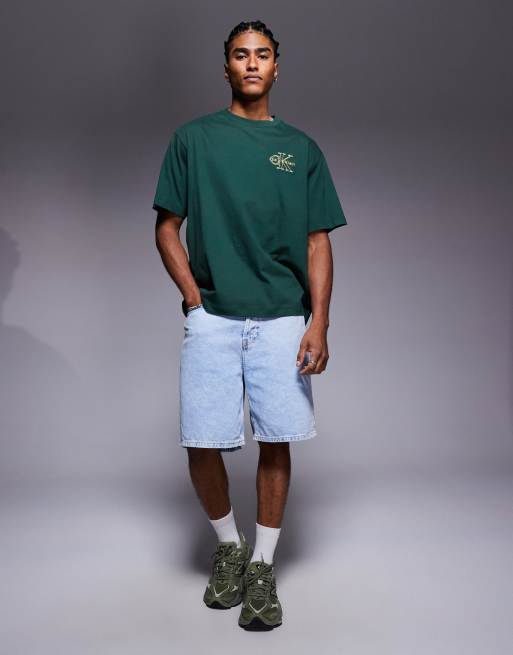 Calvin Klein Jeans - Skovgrøn T-shirt med streglogo, 2 af 5