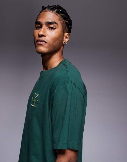 Calvin Klein Jeans - Skovgrøn T-shirt med streglogo, 4 af 5