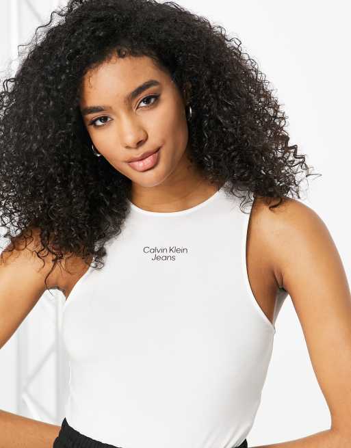  Calvin Klein Jeans Women's V-Neck Tank Bodysuit : Clothing,  Shoes & Jewelry