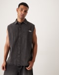 [Calvin Klein Jeans] Calvin Klein Jeans sleeveless denim shirt in black Chest 40 CHARCOAL HICKS