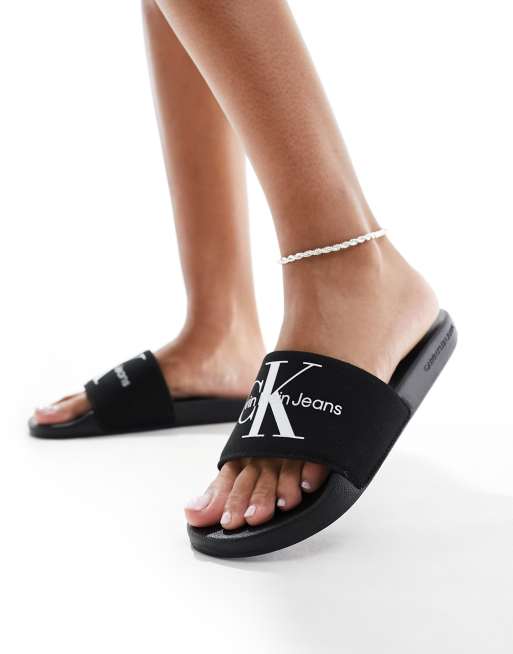 Calvin Klein Jeans - Sliders multicolore con monogramma del logo