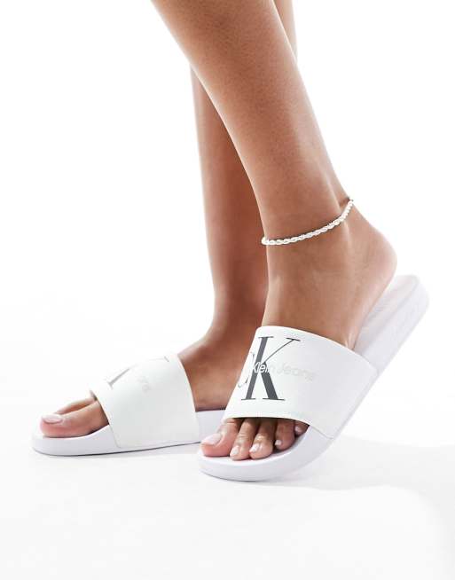 Calvin Klein Jeans - Sliders multicolore con monogramma del logo