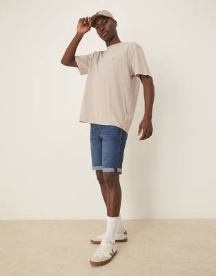 Calvin Klein Jeans Est.1978 Slim Cuffed Denim Shorts In Blue