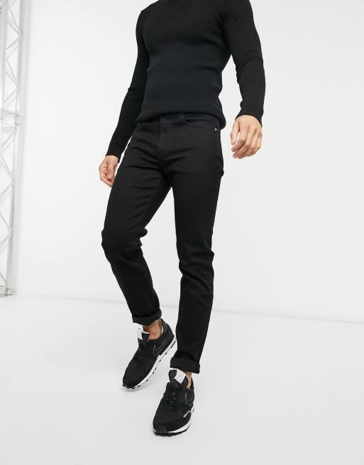 Calvin klein slim hot sale straight black jeans