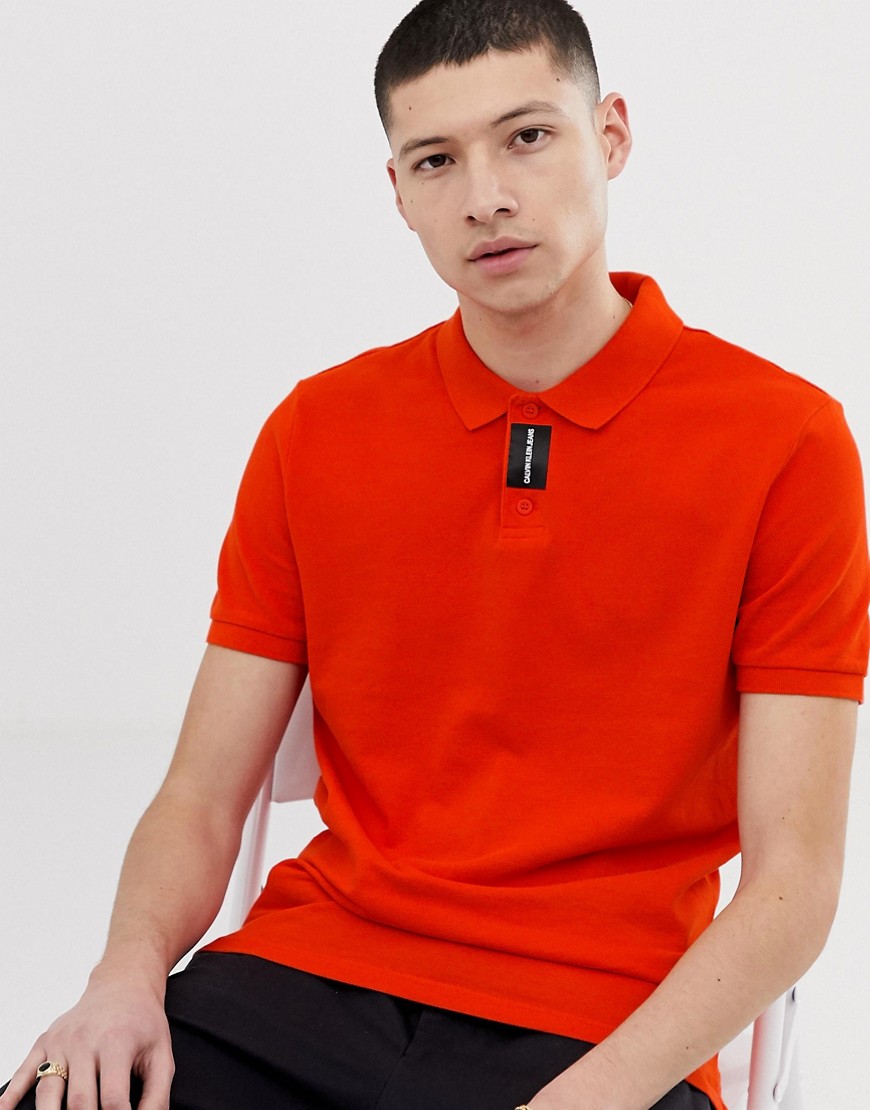 Calvin Klein Jeans slim pique polo-Orange