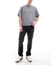 slim straight jeans in black wash