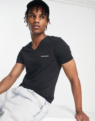 Calvin Klein Jeans slim t-shirt with logo in black