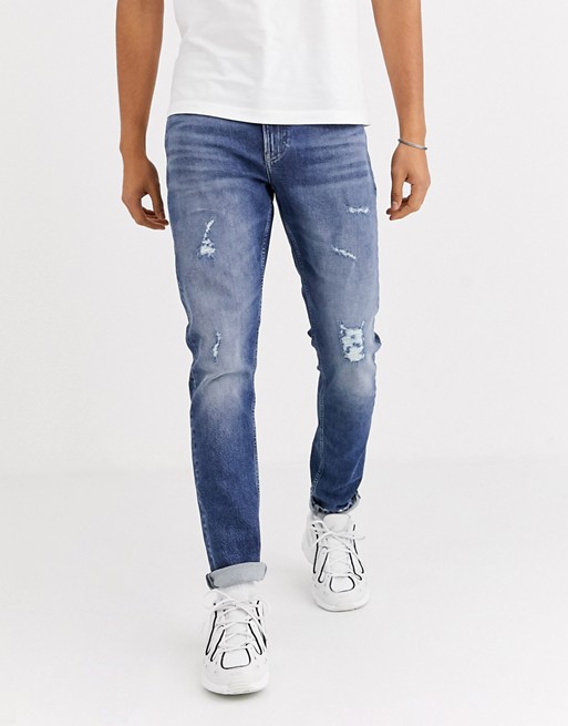 Calvin Klein Jeans slim tapered jeans in blue